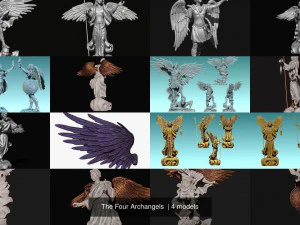 The Four Archangels - CNC Rounting - Wood - Stone - Metal 3D print model 3D Print Model