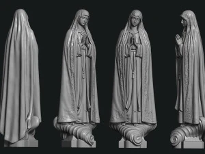 Virgin Fatima - Portugal - Jewerly - Masonry - Carpentry 3D Print Model