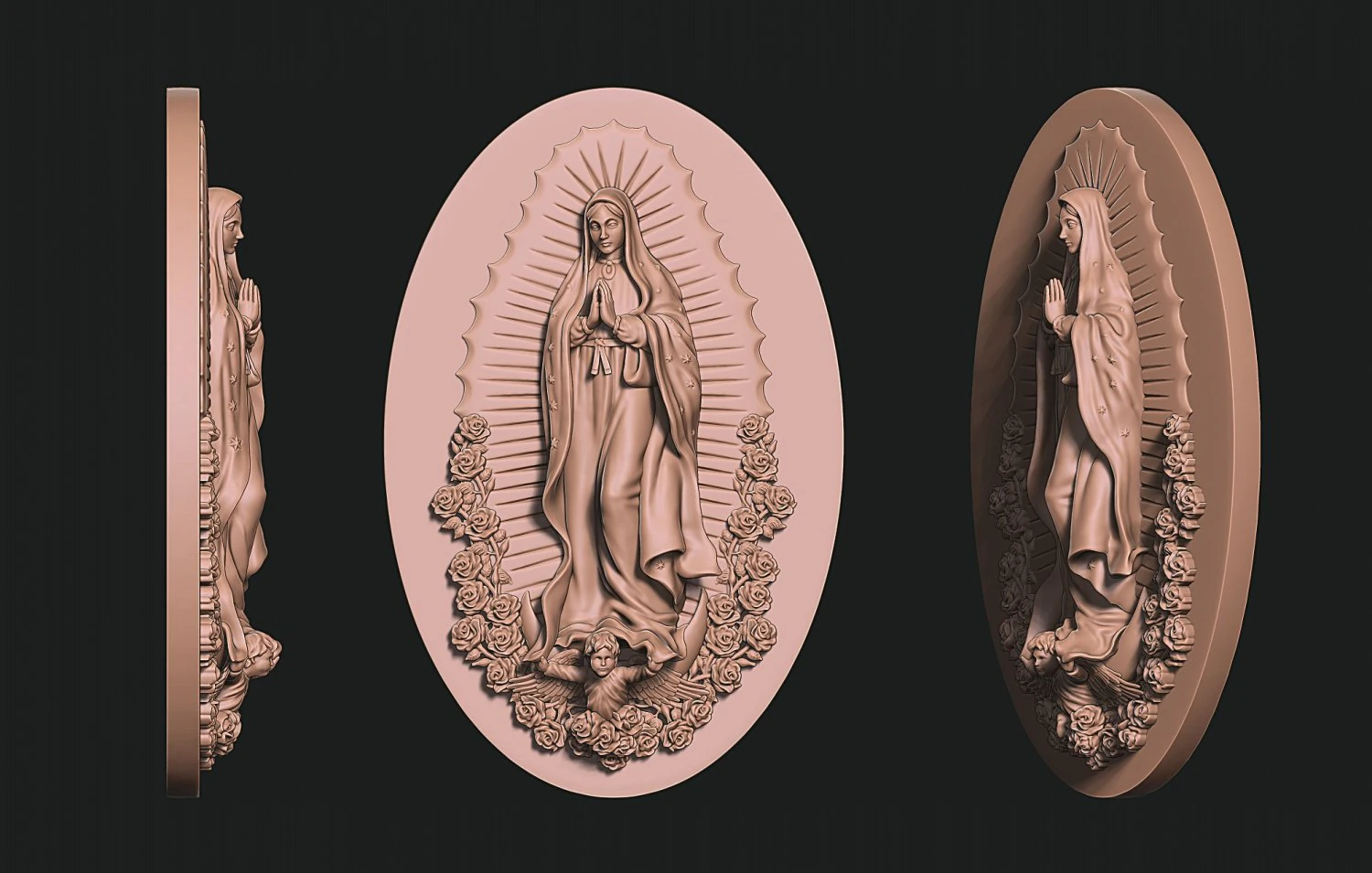 Nuestra Se&ntilde;ora de Guadalupe - Relieve - M&eacute;xico - Modelo de impresi&oacute;n CNC y 3D Modelo de impresión 3D .c4d .max .obj .3ds .fbx .stl .blend 