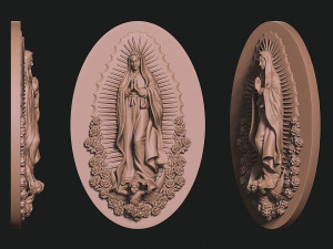 Our Lady of Guadalupe - Relief - Mexico - CNC and 3D print model 3Dプリントモデル