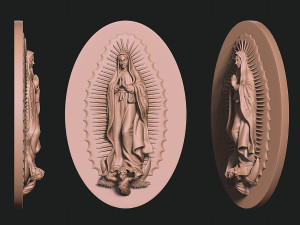 Our Lady of Guadalupe - Relief - Mexico - CNC and 3D print model 3Dプリントモデル