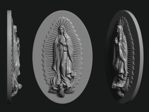 Our Lady of Guadalupe - Relief - Mexico - CNC and 3D print model 3Dプリントモデル