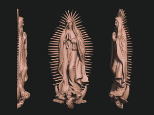 Our Lady of Guadalupe - Relief - Mexico - CNC and 3D print model 3Dプリントモデル