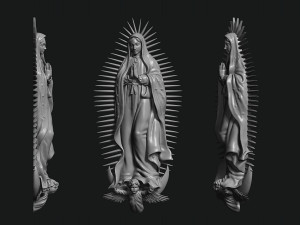 Our Lady of Guadalupe - Relief - Mexico - CNC and 3D print model 3Dプリントモデル