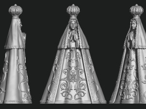 Our Lady of Valley - Virgen del Valle - CNC - 3D print model 3D-Druckmodell