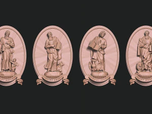 The Four Evangelist Relief - Collection - CNC - 3D print model 3D Print Model