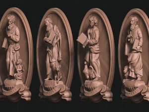 The Four Evangelist Relief - Collection - CNC - 3D print model 3D Print Model
