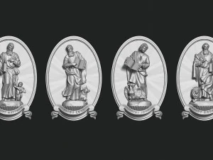 The Four Evangelist Relief - Collection - CNC - 3D print model 3D Print Model