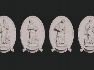 The Four Evangelist Relief - Collection - CNC - 3D print model 3D 프린트 모델