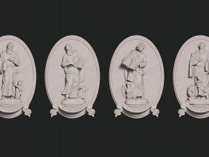 The Four Evangelist Relief - Collection - CNC - 3D print model 3D Print Model