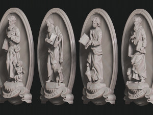 The Four Evangelist Relief - Collection - CNC - 3D print model 3D 프린트 모델