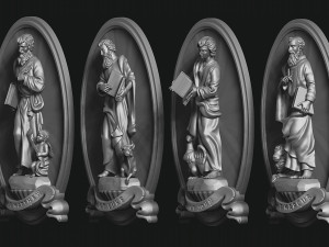 The Four Evangelist Relief - Collection - CNC - 3D print model 3D 프린트 모델