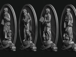 The Four Evangelist Relief - Collection - CNC - 3D print model 3D 프린트 모델