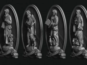 The Four Evangelist Relief - Collection - CNC - 3D print model 3D Print Model