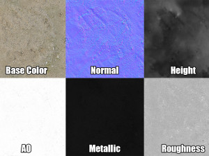 set of 3 pbr materials - photoscanned material kit - 4k tiff CG Textures