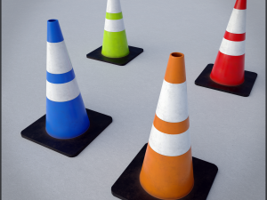 traffic cones game asset multi-pack 3D Model