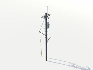 low poly telephone pole 3D Model