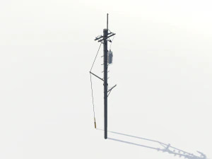 tiang telepon poli rendah Model 3D