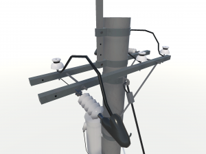 low poly telephone pole Model 3D