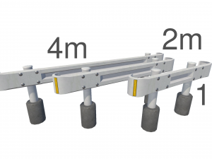 low poly guardrail 4m 2m 1m Modello 3D