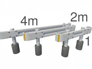 low poly guardrail 4m 2m 1m 3D Model