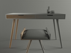 table and chair Modelo 3D