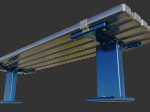 bench clean metal 3D Model