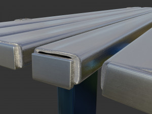bench clean metal 3D Model