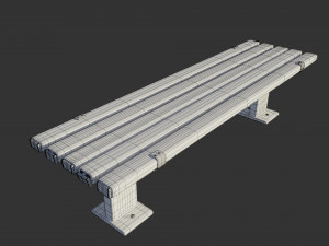 bench clean metal 3D Model