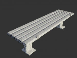 bench clean metal 3D Model