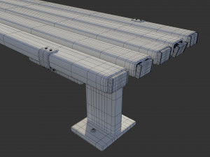 bench clean metal 3D Model