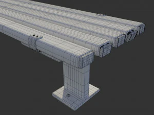 bench clean metal 3D Model