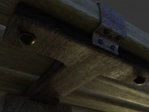 bangku logam usang Model 3D