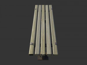 bangku logam usang Model 3D