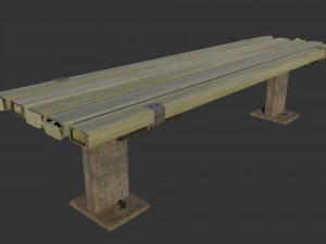 bench worn metal 3D Model