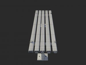 bangku logam usang Model 3D