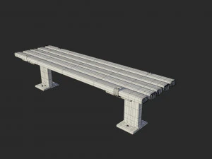 bangku logam usang Model 3D