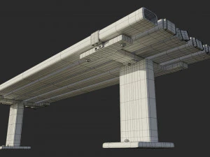 bangku logam usang Model 3D