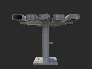 bangku logam usang Model 3D