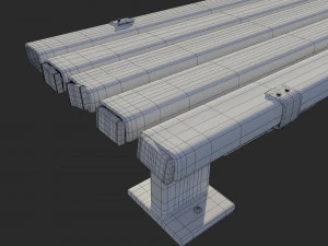 bangku logam usang Model 3D
