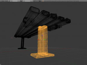 bangku logam usang Model 3D