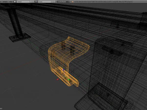 bangku logam usang Model 3D