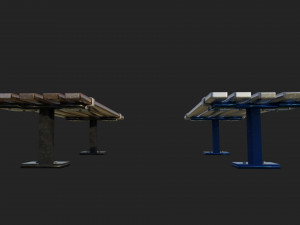 bench clean and rusted metal Modèle 3D