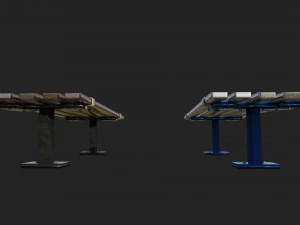 bench clean and rusted metal 3D Model