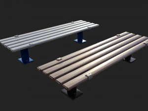bench clean and rusted metal 3D Model