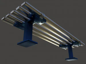 bench clean and rusted metal 3D Model