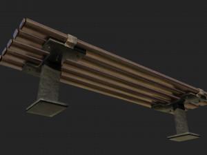 bench clean and rusted metal Modèle 3D