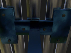 bench clean and rusted metal 3D Model