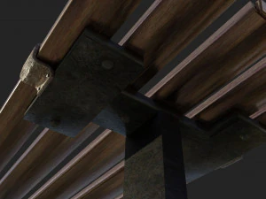 bench clean and rusted metal 3D Model