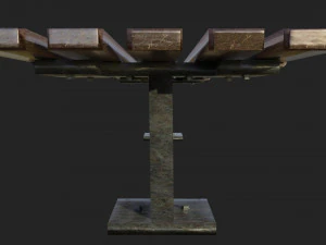 bench clean and rusted metal 3D Model